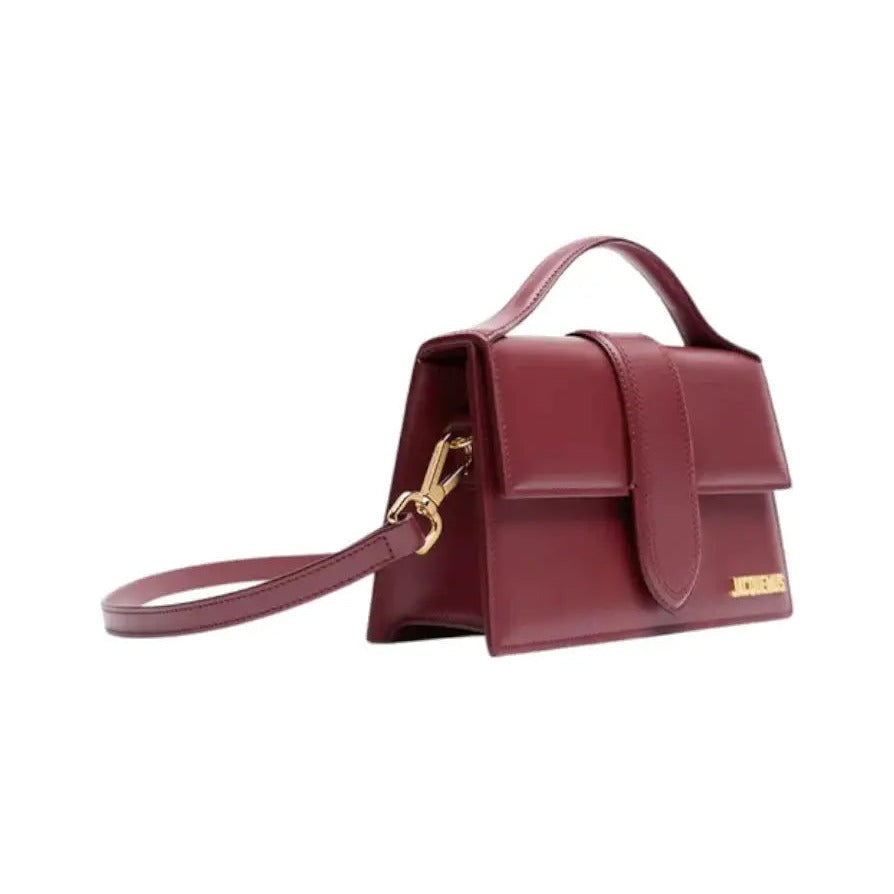 Jacquemus Le Grand Bambino Flap Leather, Burgundy, Leather, Handbag