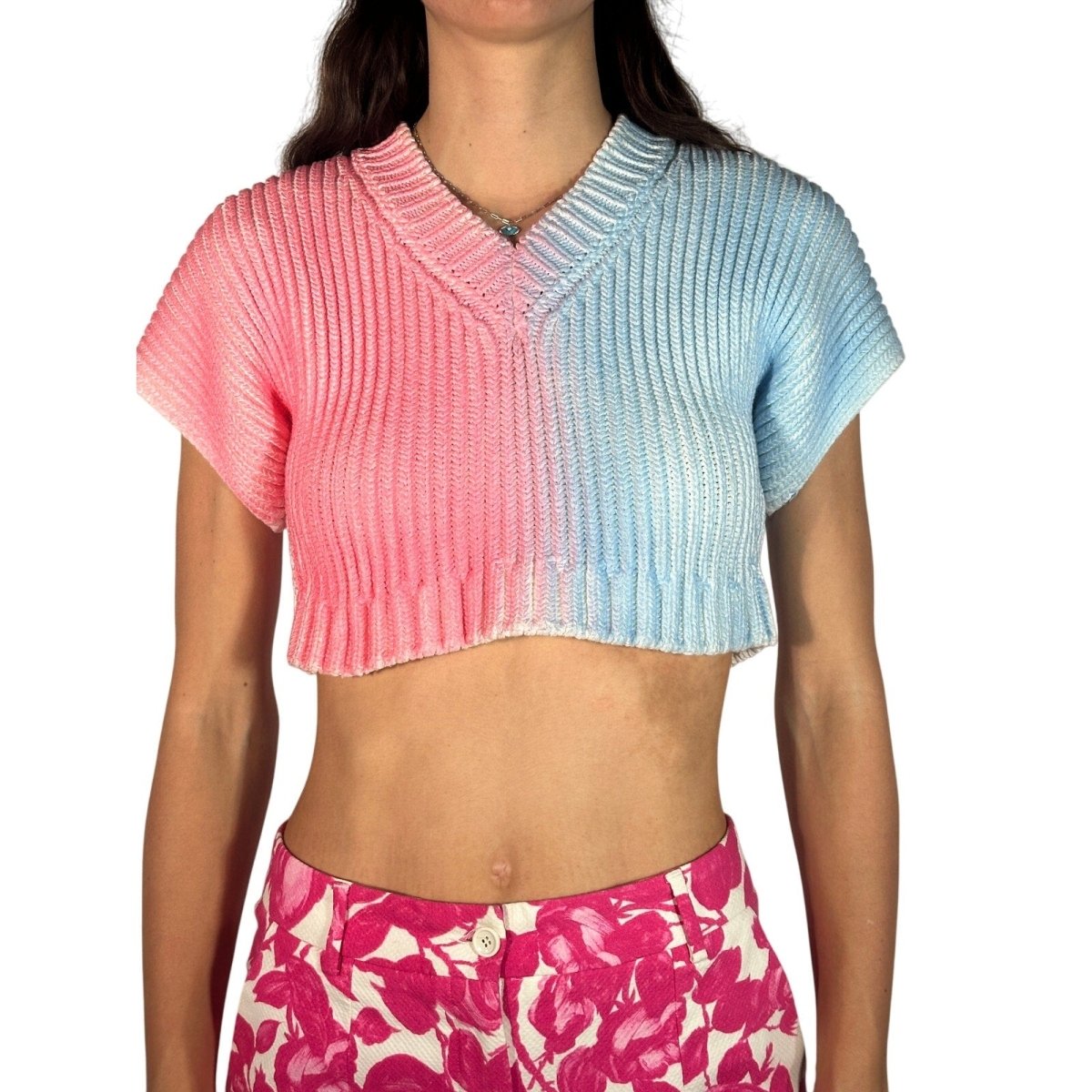 JACQUEMUS Ribbed Cropped Sweater Top - Brandsamsara