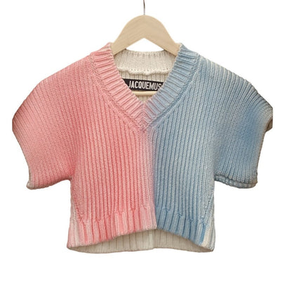 JACQUEMUS Ribbed Cropped Sweater Top - Brandsamsara