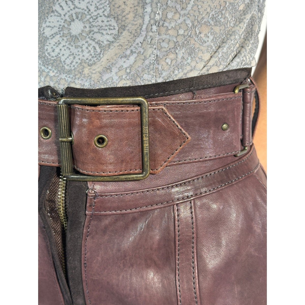 JUST CAVALLI ROBERTO Belted Pencil Skirt - Brandsamsara