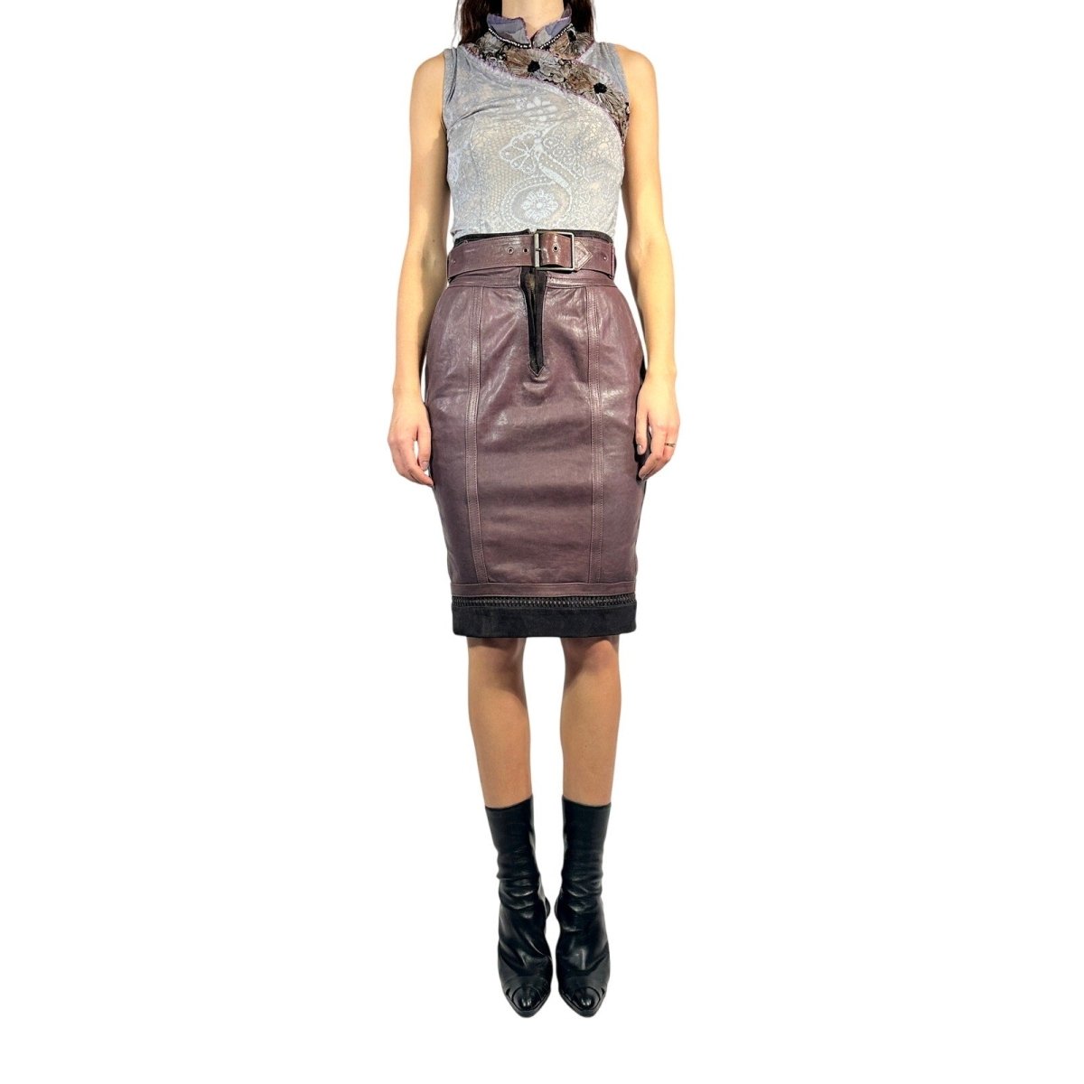 JUST CAVALLI ROBERTO Belted Pencil Skirt - Brandsamsara