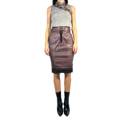JUST CAVALLI ROBERTO Belted Pencil Skirt - Brandsamsara