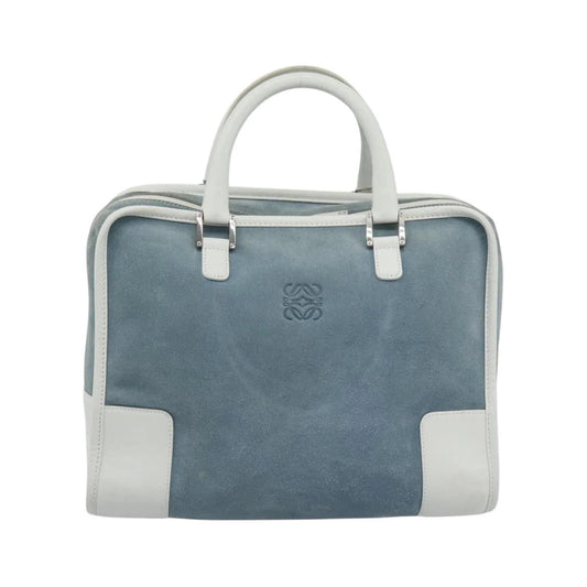 Loewe Amazona Suede, Blue, Suede, Handbag