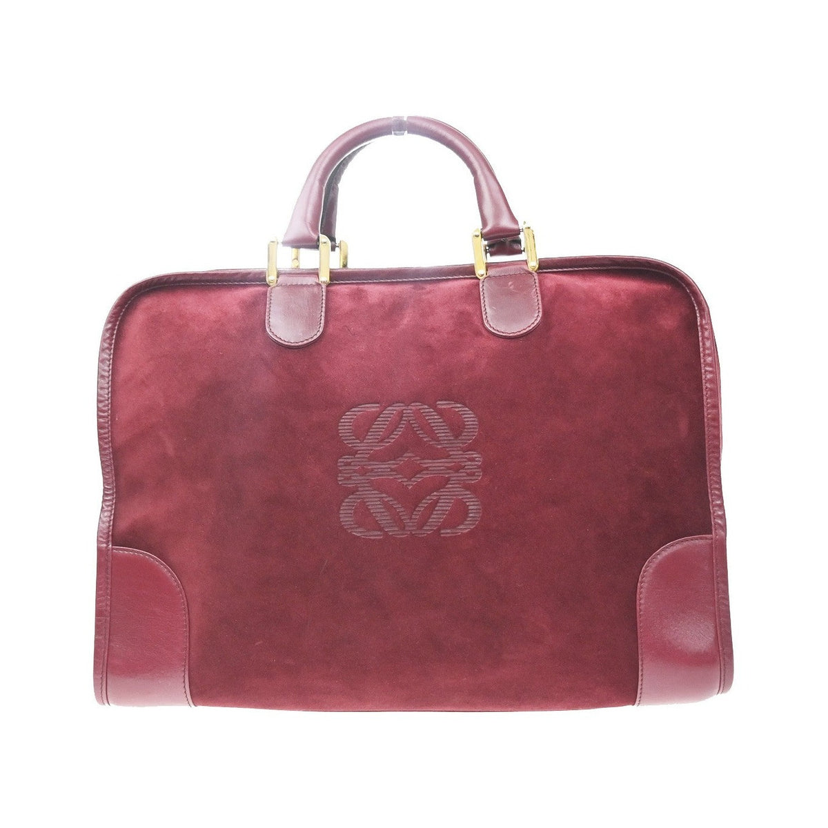 Loewe Amazona Suede, Burgundy, Suede, Handbag