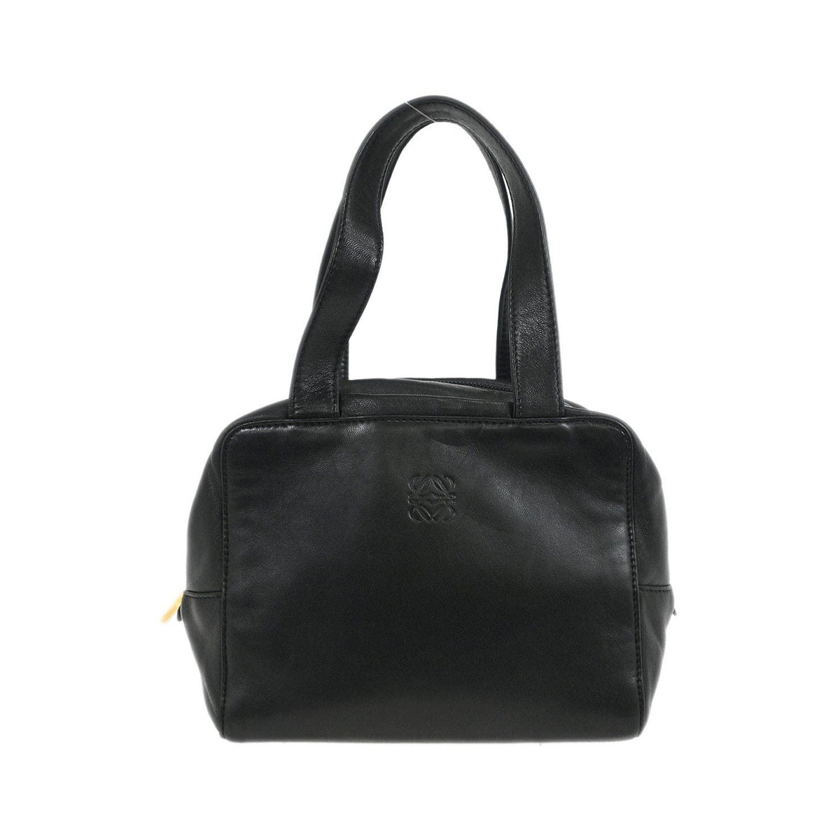 Loewe Anagram Leather, Black, Leather, Handbag