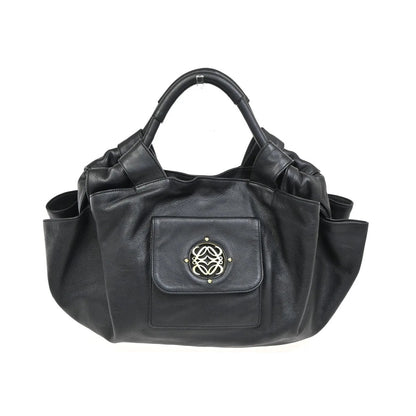 Loewe Anagram Logo Nappa Aire Hand Leather, Black, Leather, Handbag