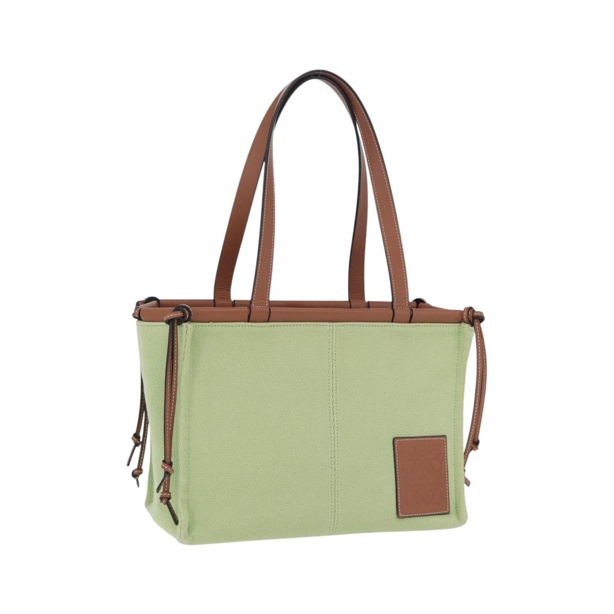 Loewe Cushion Canvas, Green, Canvas, Tote Bag