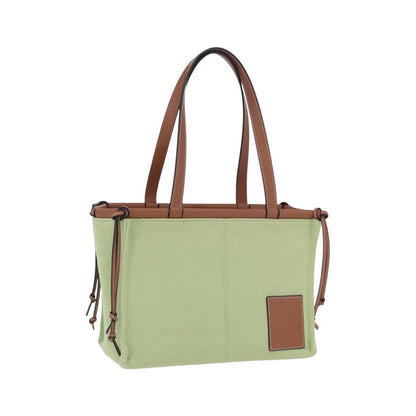 Loewe Cushion Canvas, Green, Canvas, Tote Bag