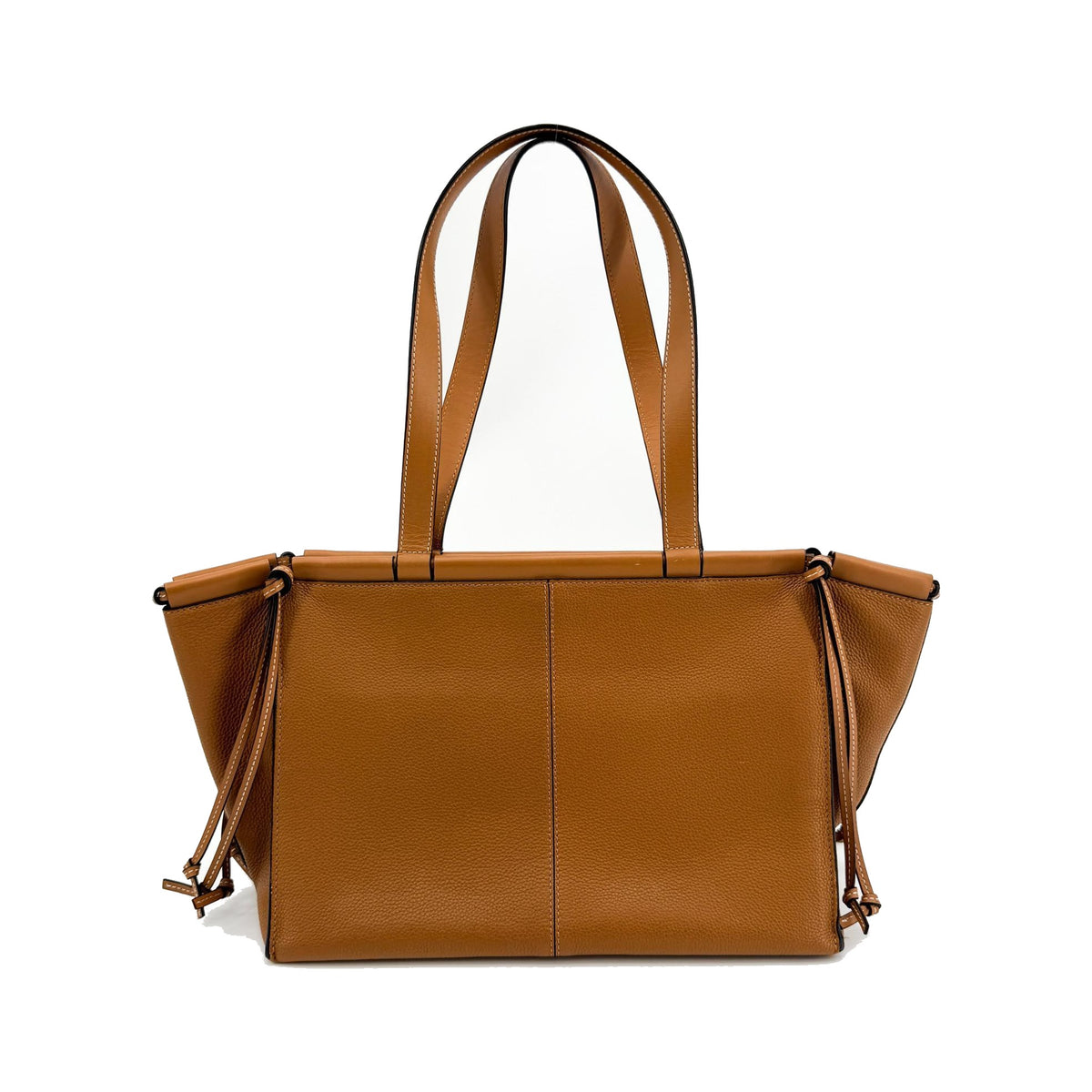 Loewe Cushion Leather, Brown, Leather, Tote Bag