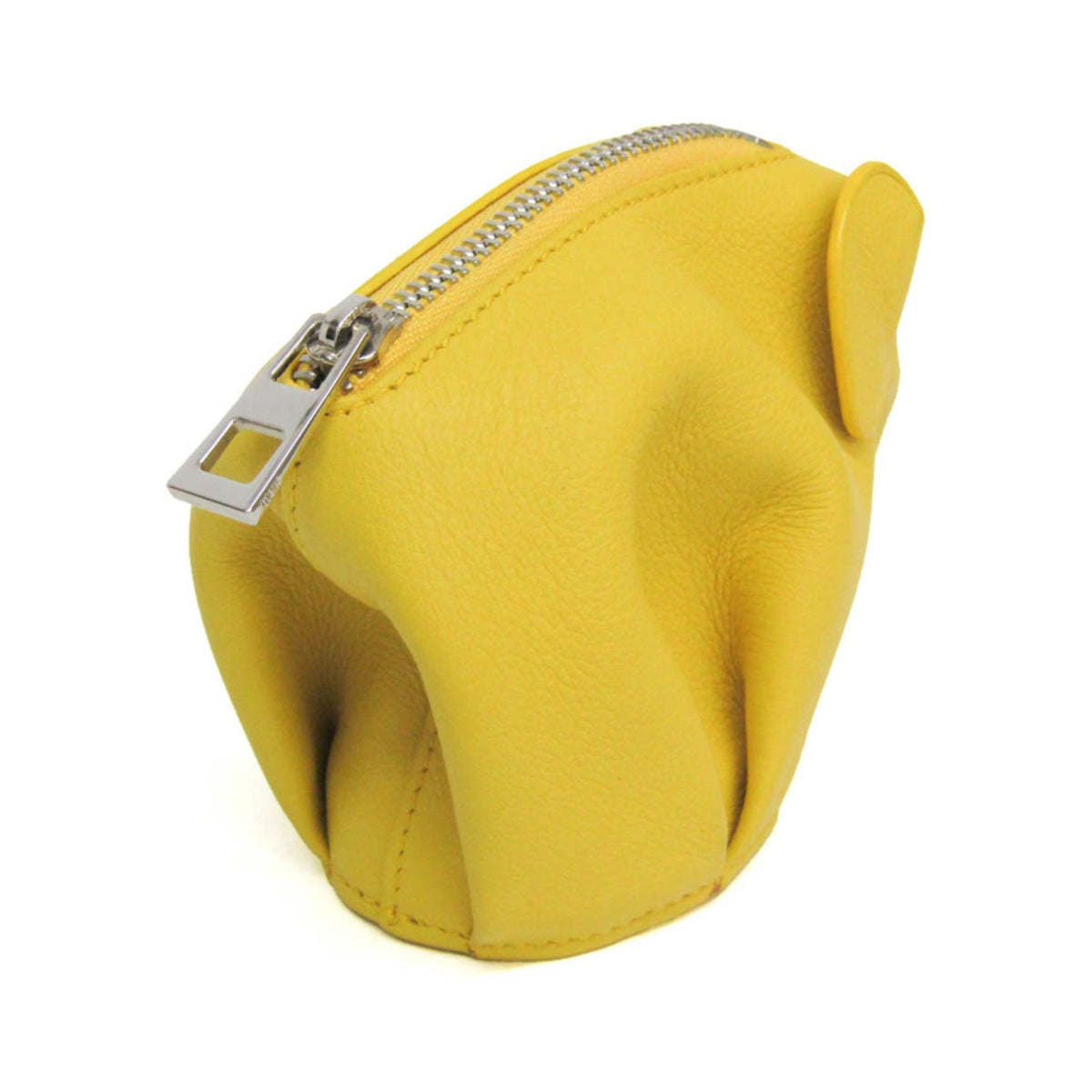 Loewe Elephant Coin Purse Leather, Yellow, Leather, Clutch