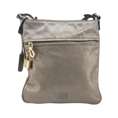 Loewe Front Pocket Leather, Gold, Leather, Crossbody Bag