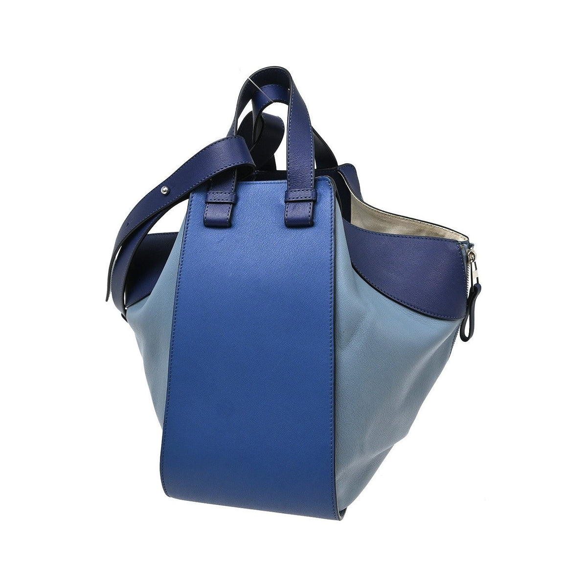 Loewe Hammock Leather, Blue, Leather, Handbag