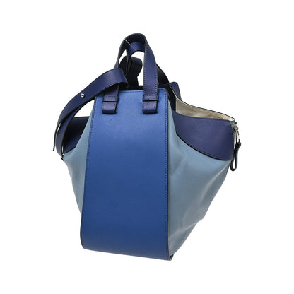 Loewe Hammock Leather, Blue, Leather, Handbag