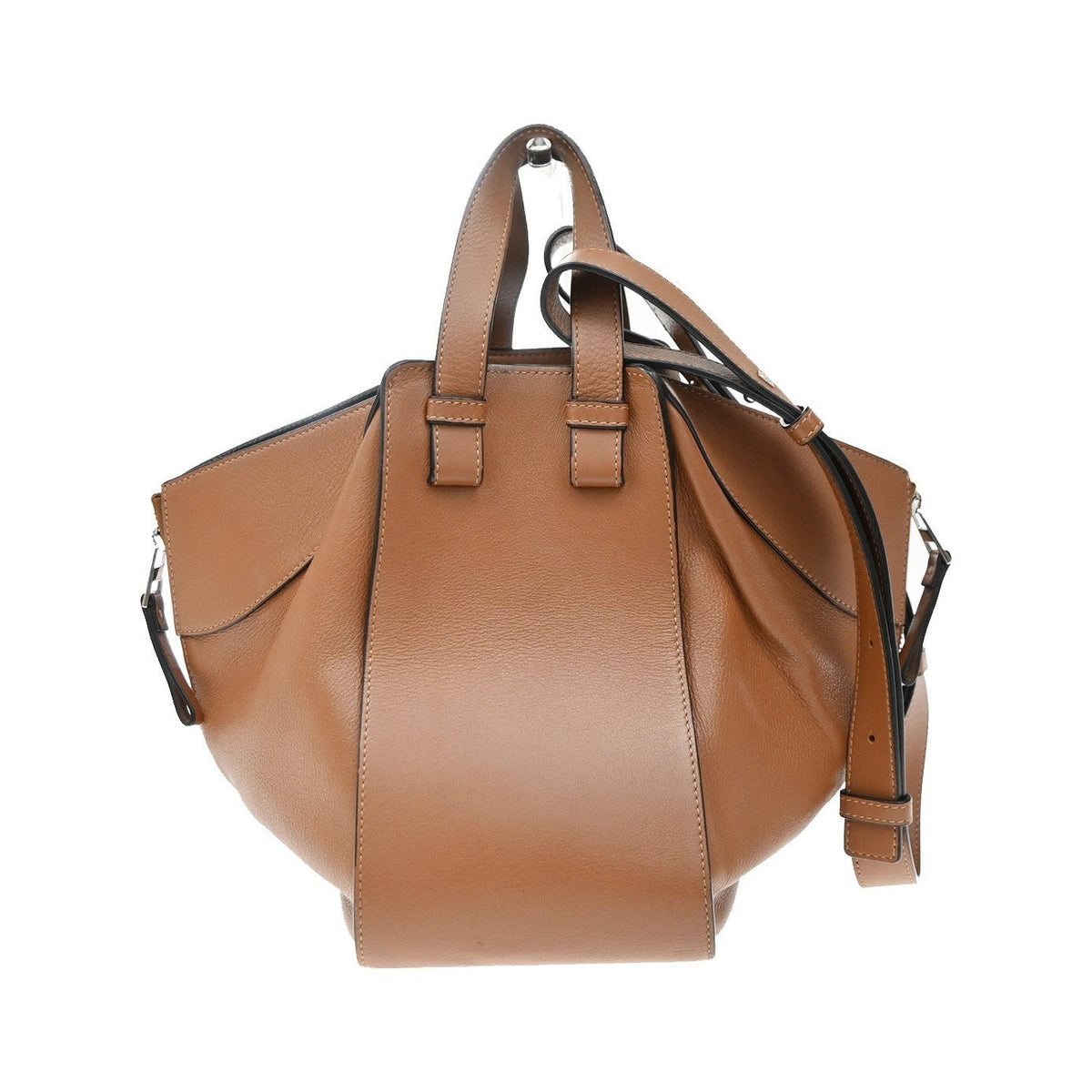 Loewe Hammock Leather, Brown, Leather, Handbag