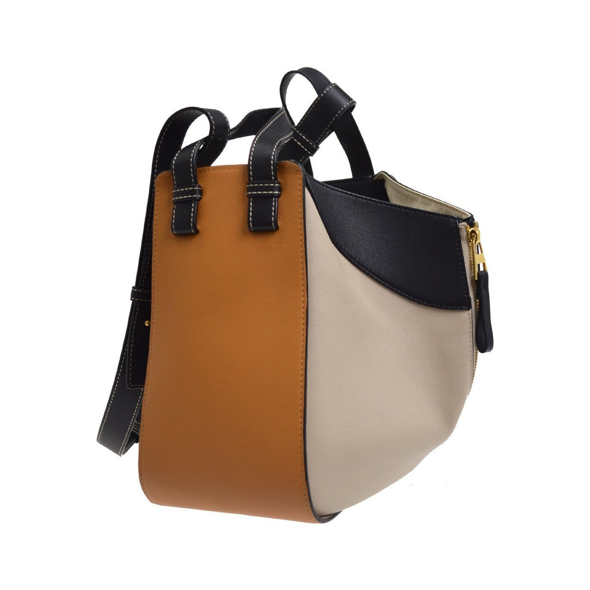 Loewe Hammock Leather, Brown, Leather, Handbag