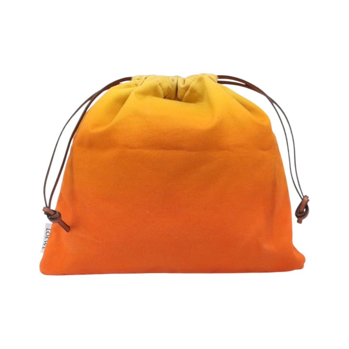 Loewe Paula Drawstring Printed Canvas, Orange, Canvas, Clutch