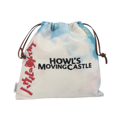 Loewe Paula Drawstring Printed Canvas, Blue, Nylon, Clutch