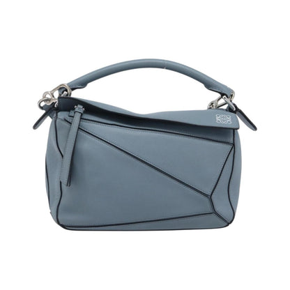 Loewe Puzzle Leather, Blue, Leather, Handbag