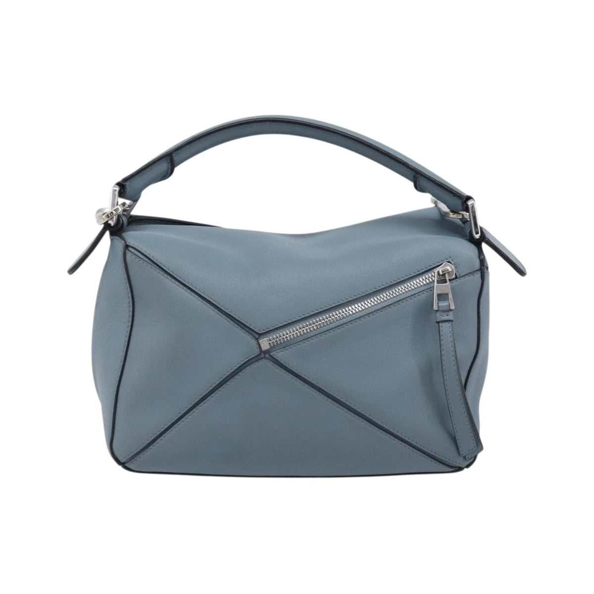 Loewe Puzzle Leather, Blue, Leather, Handbag