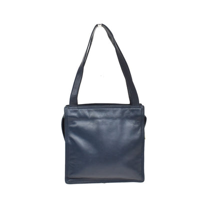 Loewe Vintage Anagram Zip Leather, Navy, Leather, Crossbody Bag