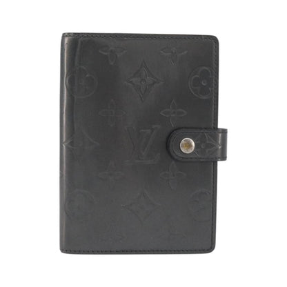 Louis Vuitton Agenda Cover Patent Leather, Black, Canvas, Wallet
