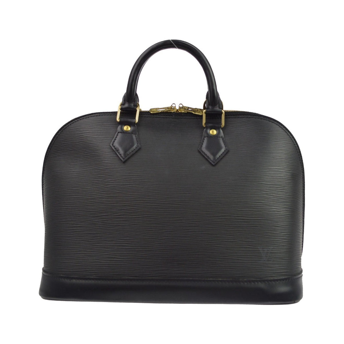 Louis Vuitton Alma Epi Leather, Black, Leather, Handbag