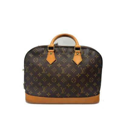 Louis Vuitton Alma Monogram Canvas, Brown, Canvas, Handbag