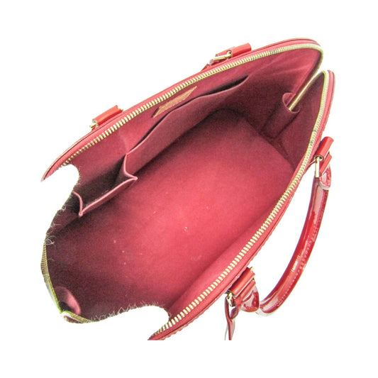 Louis Vuitton Alma Monogram Vernis, Red, Patent Leather, Handbag