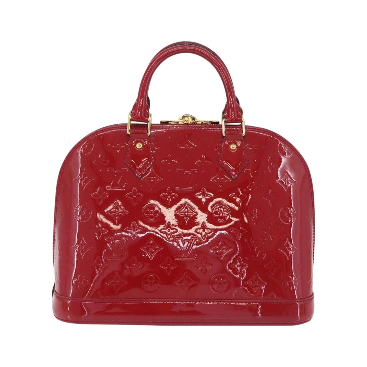 Louis Vuitton Alma Monogram Vernis, Pink, Patent Leather, Handbag