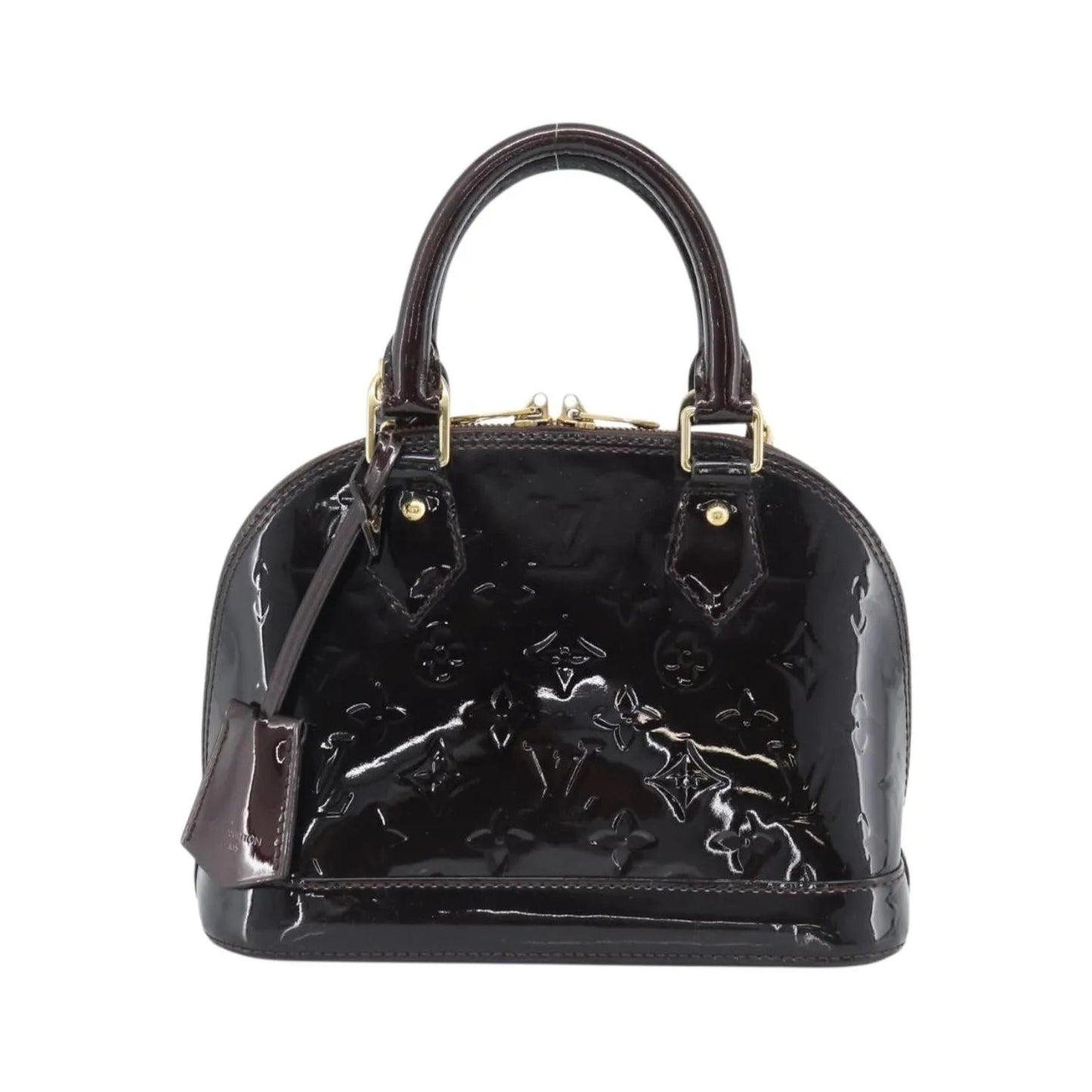 Louis Vuitton Alma Patent Leather, Brown, Patent Leather, Handbag