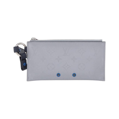 Louis Vuitton Alpha Pouch Limited Edition Monogram Satellite Canvas, Silver, Canvas, Clutch