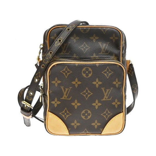 Louis Vuitton Amazone Leather, Brown, Canvas, Shoulder Bag