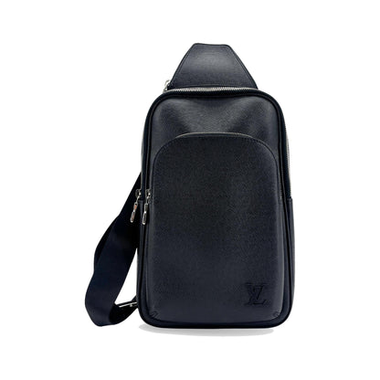 Louis Vuitton Avenue Sling Taiga Leather, Black, Leather, Handbag