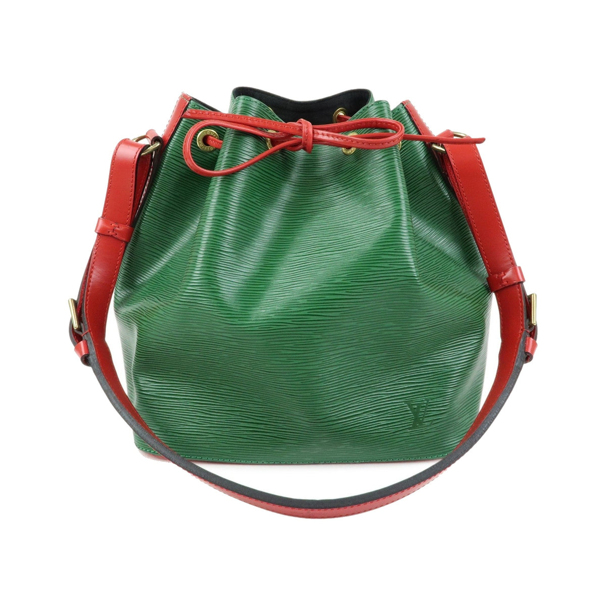 Louis Vuitton Bicolor Petit Noe Epi Leather, Green, Leather, Handbag