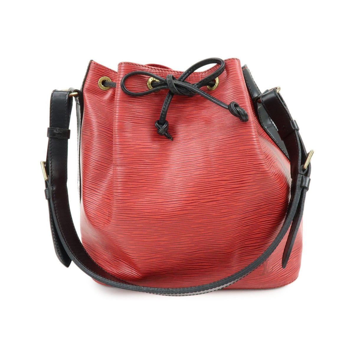 Louis Vuitton Bicolor Petit Noe Epi Leather, Red, Leather, Handbag