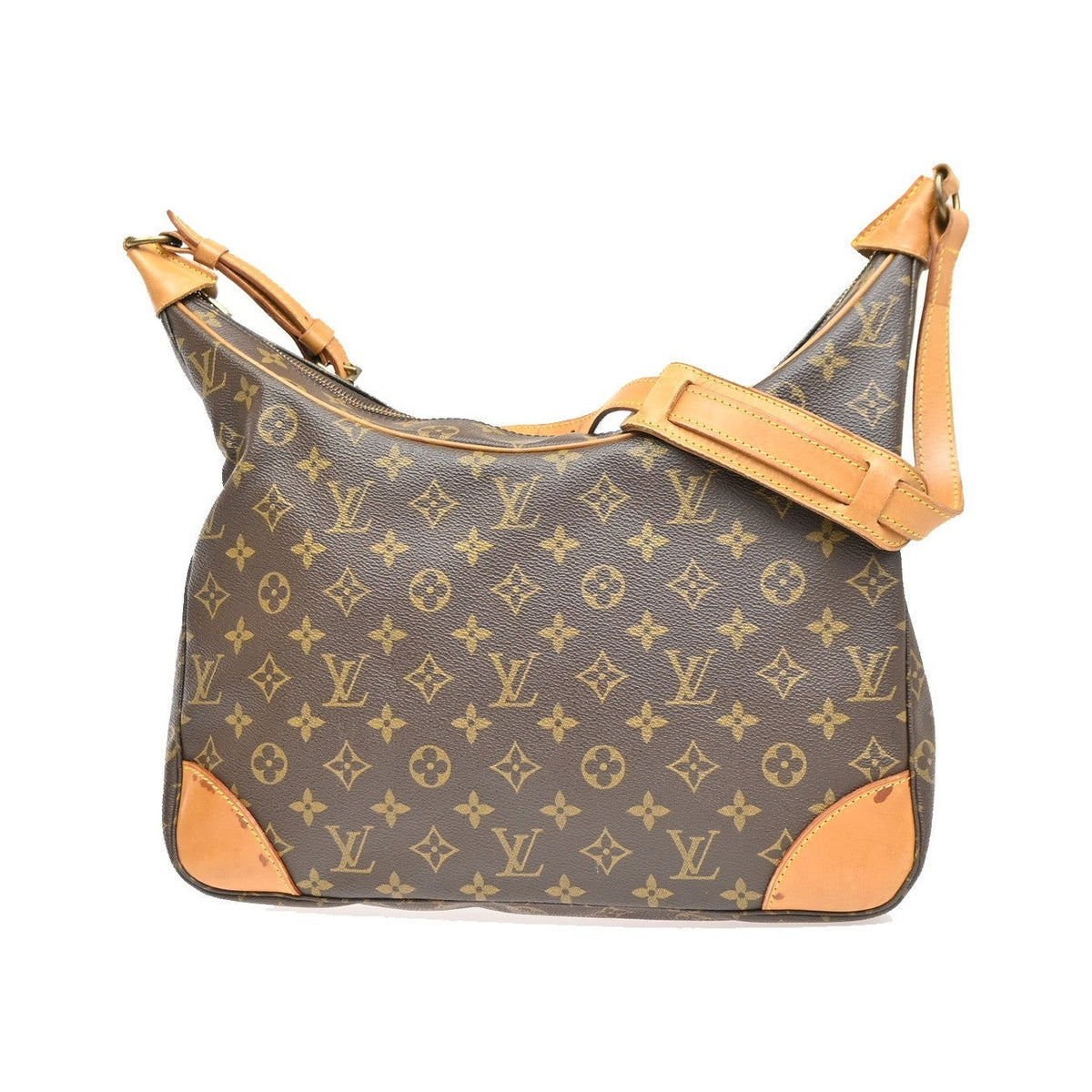 Louis Vuitton Boulogne Monogram Canvas, Brown, Canvas, Handbag