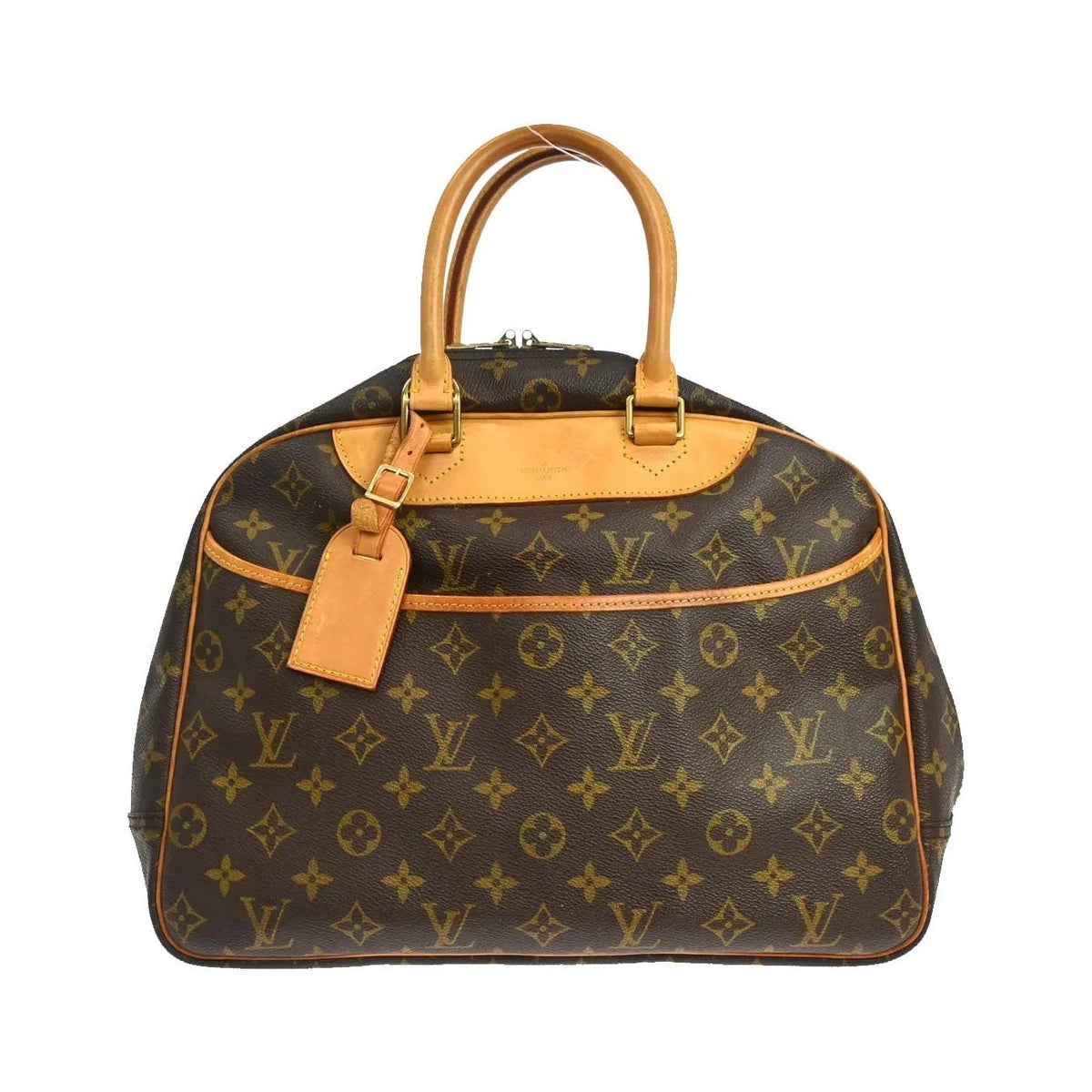 Louis Vuitton Bowling Vanity Printed Tuffetage with Leather, Brown, Canvas, Handbag