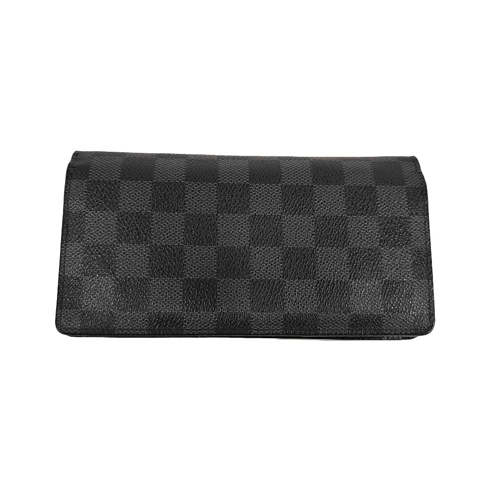 Louis Vuitton Brazza Damier Graphite, Black, Canvas, Wallet