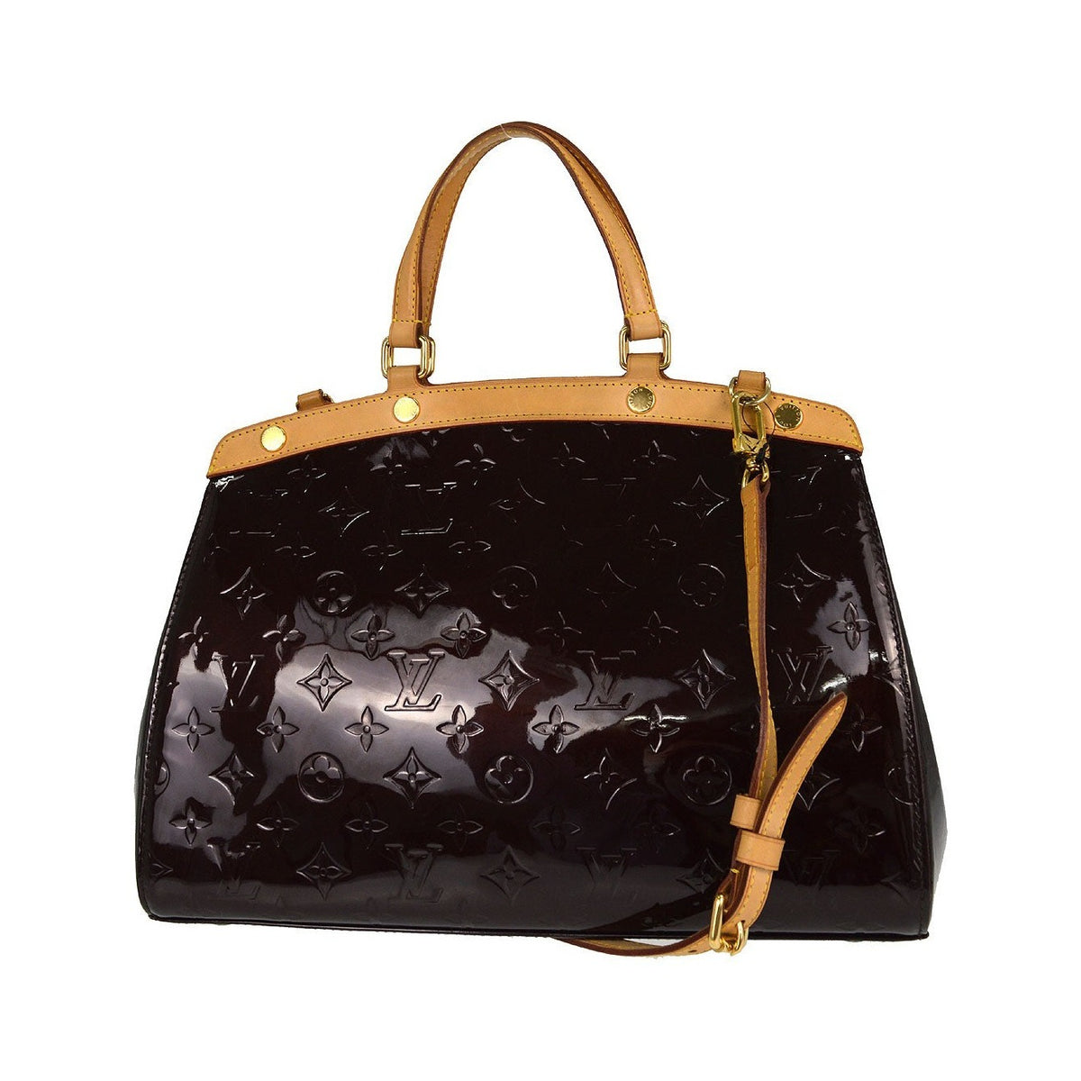 Louis Vuitton Brea Monogram Vernis, Purple, Patent Leather, Handbag