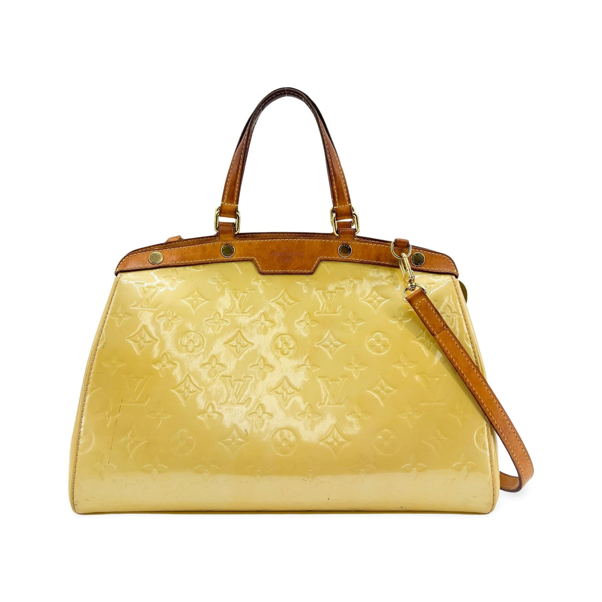 Louis Vuitton Brea Monogram Vernis, Brown, Patent Leather, Handbag