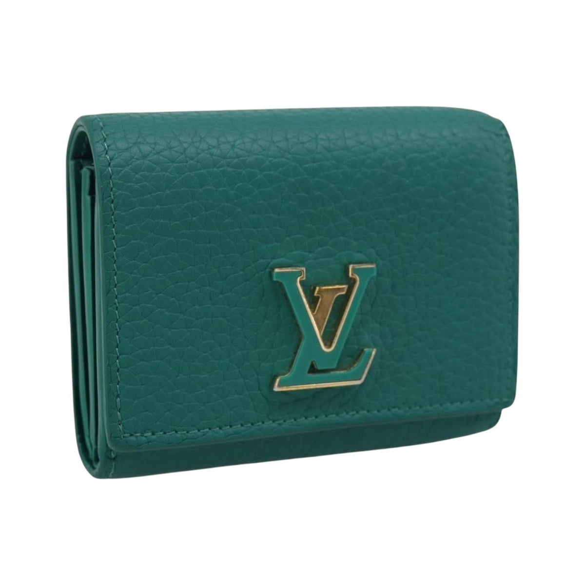 Louis Vuitton Capucines Leather, Green, Leather, Wallet