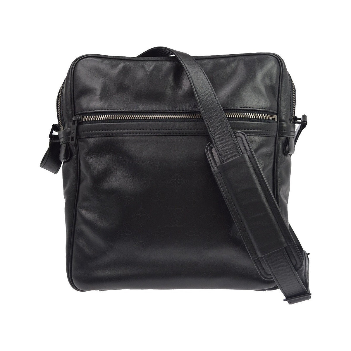 Louis Vuitton Clarkson Messenger Monogram Shadow Leather, Black, Leather, Handbag