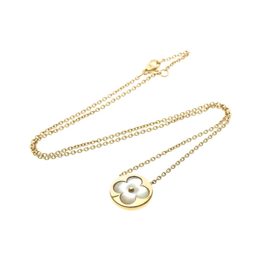 Louis Vuitton Color Blossom Medallion Pendant 18K Rose Gold with Mother of Pearl and Diamond, Gold, Pink Gold, Necklace