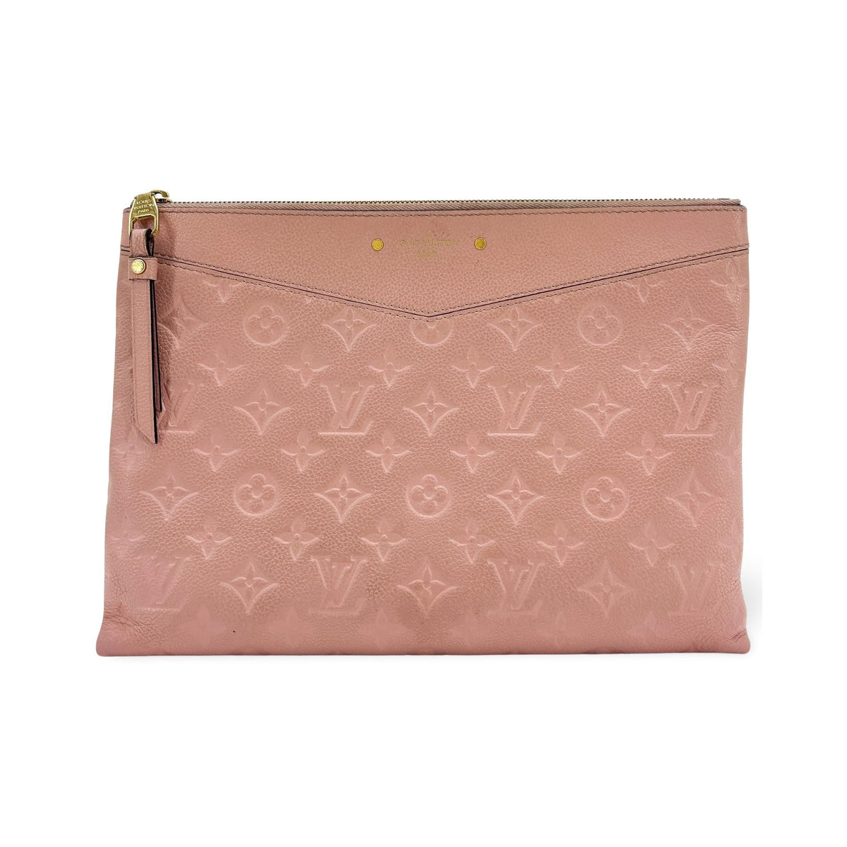Louis Vuitton Daily Pouch Monogram Empreinte Leather, Pink, Leather, Clutch