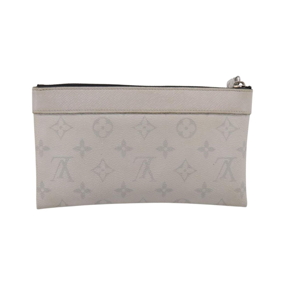 Louis Vuitton Discovery Pochette Monogram Taigarama, White, Canvas, Clutch