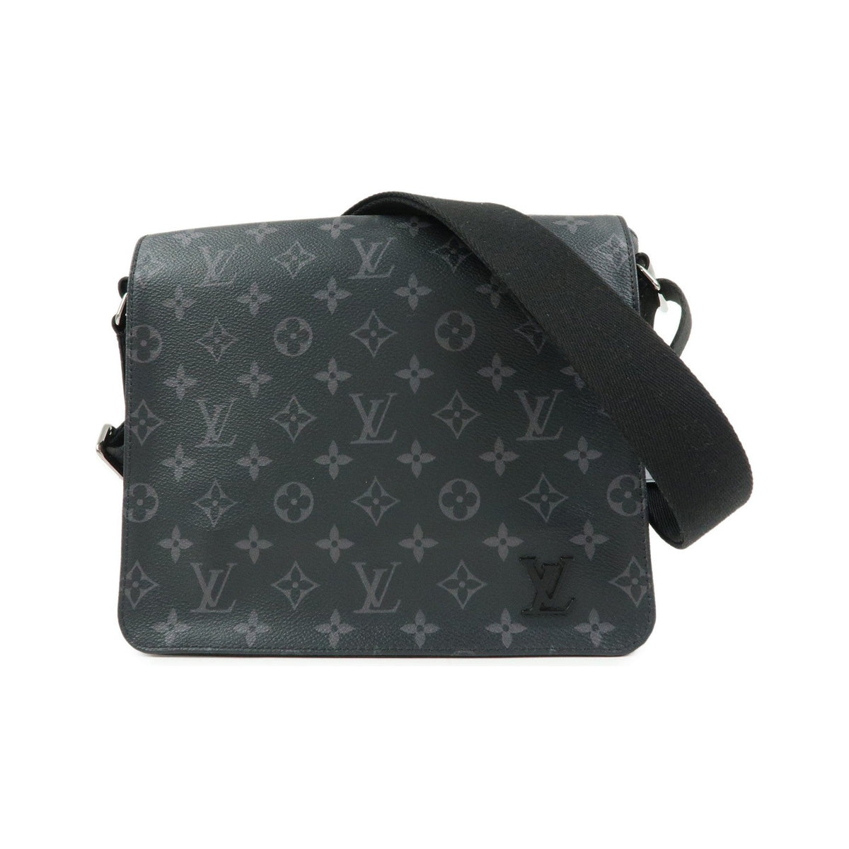 Louis Vuitton District Messenger Monogram Eclipse Canvas, Gray, Canvas, Handbag