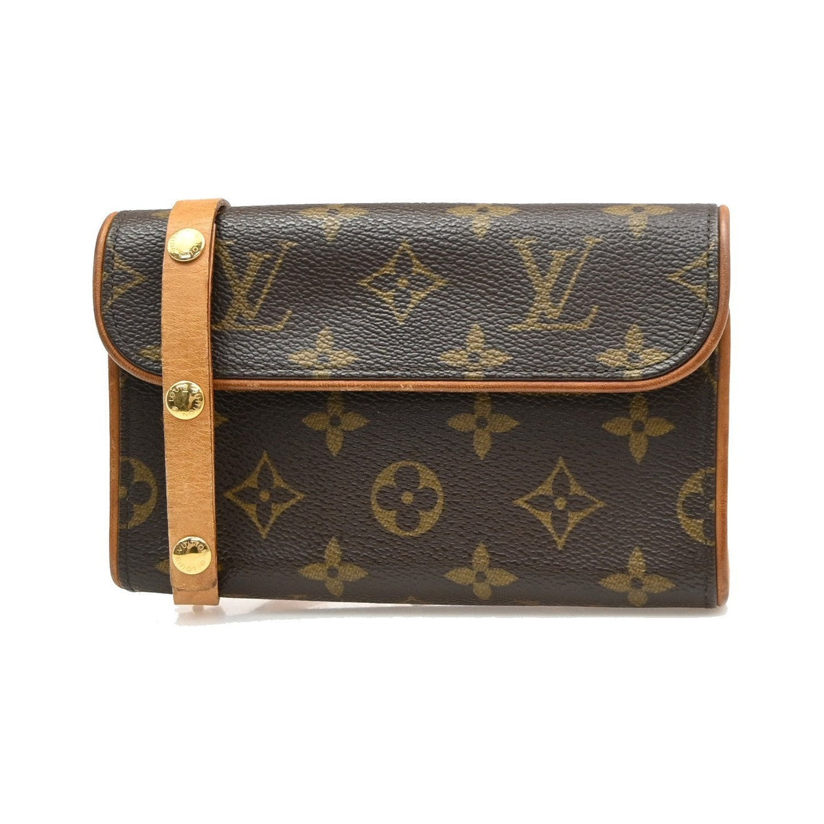 Louis Vuitton Florentine Pochette Damier, Brown, Canvas, Clutch