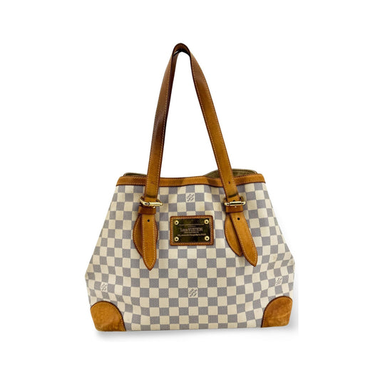Louis Vuitton Hampstead Damier Ebene, White, Canvas, Tote Bag
