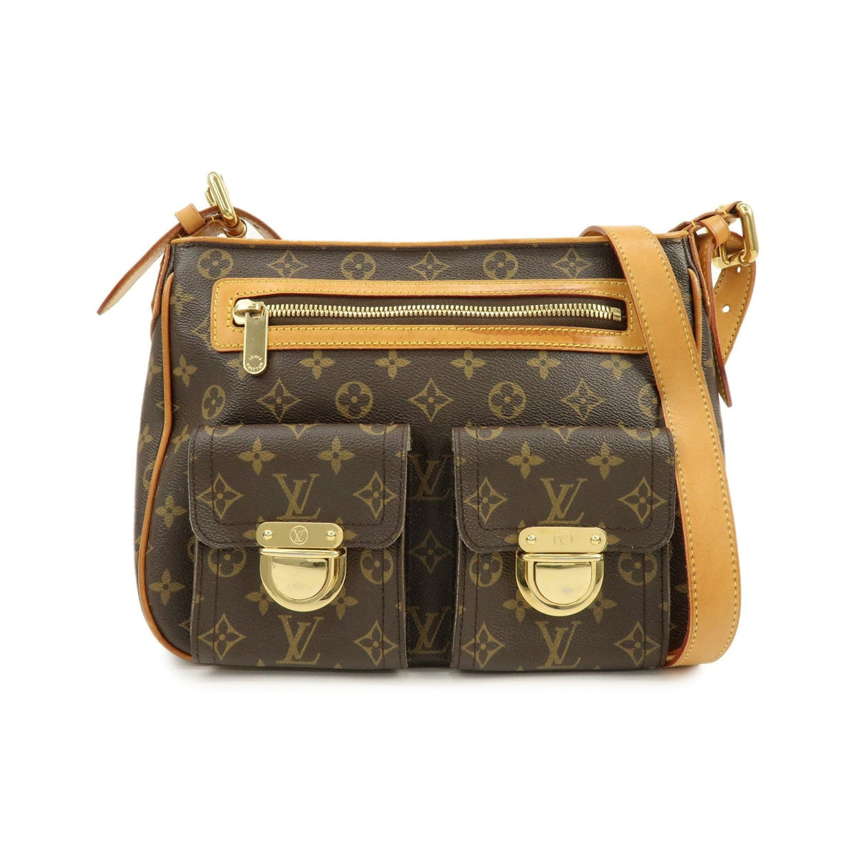 Louis Vuitton Hudson Monogram Canvas, Brown, Canvas, Handbag