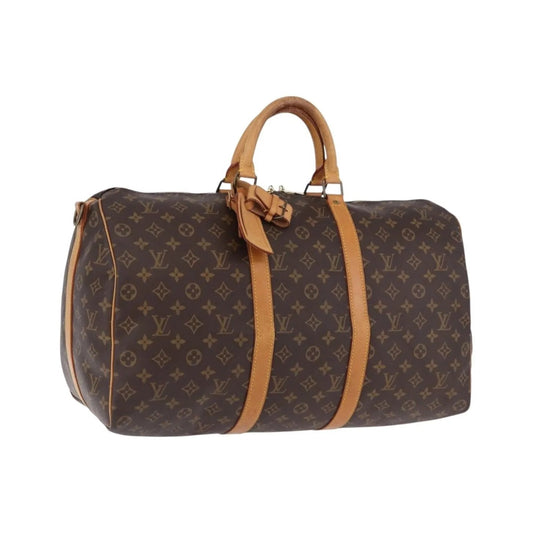 Louis Vuitton Keepall Bandoulière Monogram, Brown, Canvas, Travel Bag